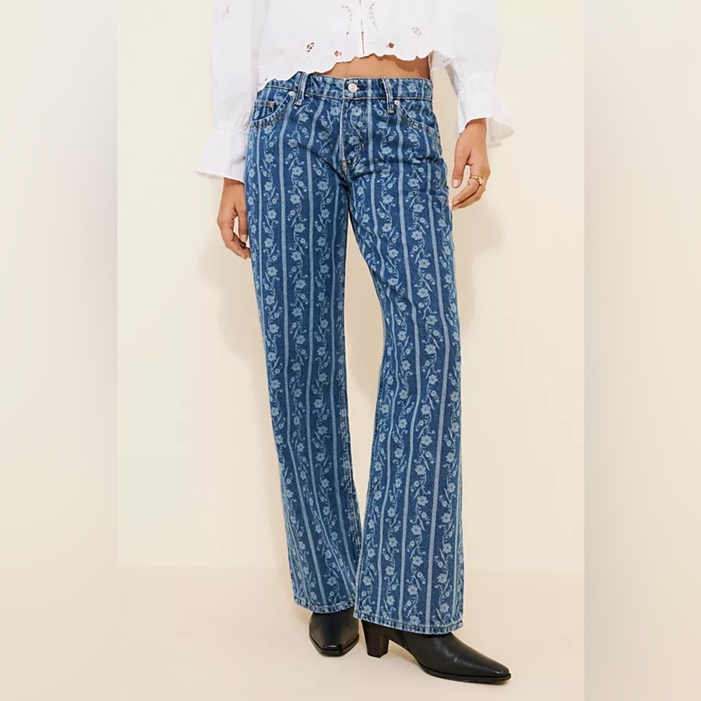 Tennessee Low-Rise Printed Boyfriend Jeans NWOT